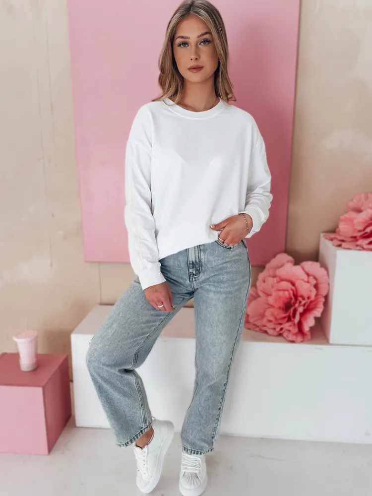 Bluzy Damskie>Dstreet Bluza damska one size masełko LUMIVIA biała BY1372
