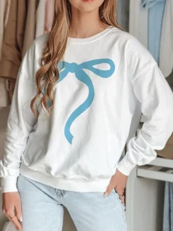 Bluzy Damskie>Dstreet Bluza damska one size oversize SOFTTIE biała BY1376