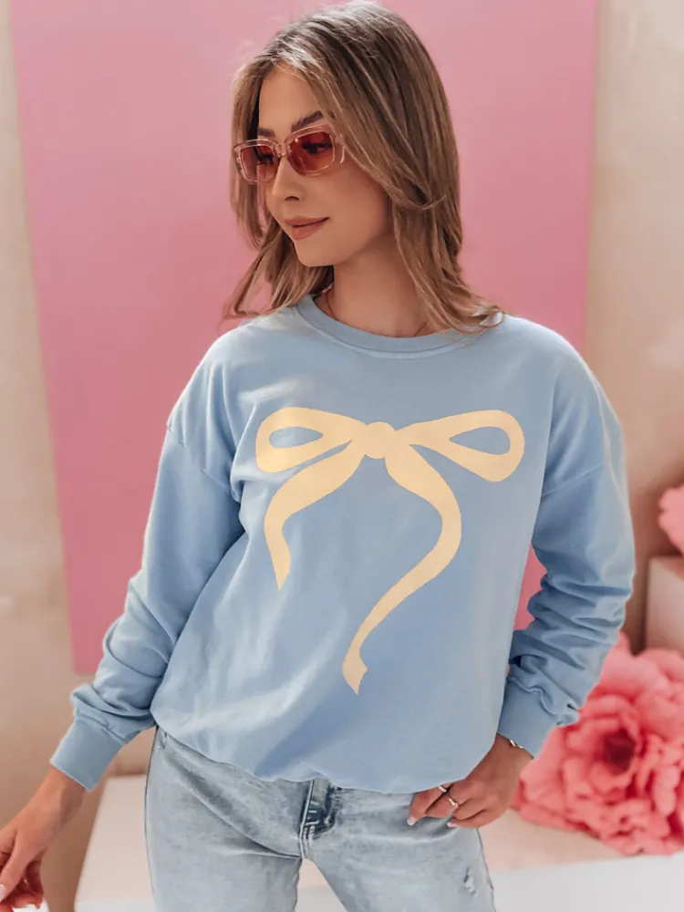 Bluzy Damskie>Dstreet Bluza damska one size oversize SOFTTIE błękitna BY1377