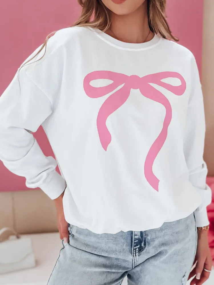 Bluzy Damskie>Dstreet Bluza damska one size oversize SOFTTIE biała BY1358