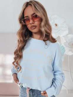 Bluzy Damskie>Dstreet Bluza damska one size oversize KALISTYLE błękitna BY1362