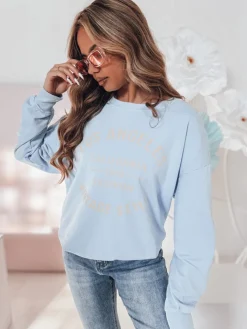 Bluzy Damskie>Dstreet Bluza damska one size oversize KALISTYLE błękitna BY1362