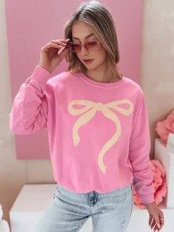 Bluzy Damskie>Dstreet Bluza damska one size oversize SOFTTIE różowa BY1375