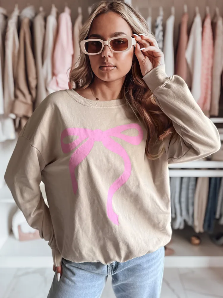 Bluzy Damskie>Dstreet Bluza damska one size oversize SOFTTIE cappuccion BY1357