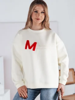 Bluzy Damskie>Dstreet Bluza damska one size oversize AVENUE ecru BY1353