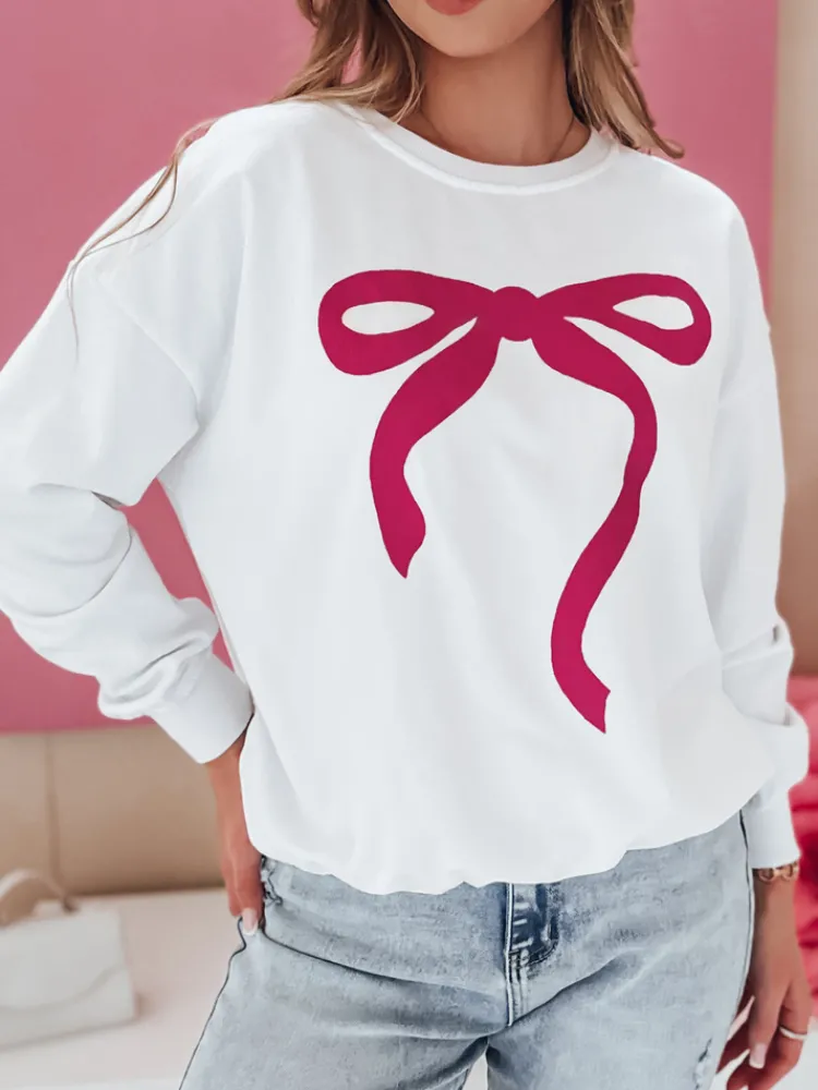 Bluzy Damskie>Dstreet Bluza damska one size oversize SOFTTIE biała BY1359