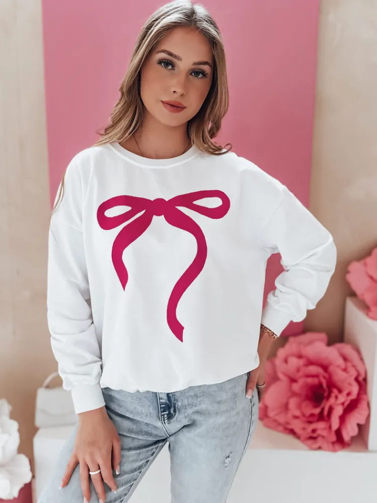 Bluzy Damskie>Dstreet Bluza damska one size oversize SOFTTIE biała BY1359