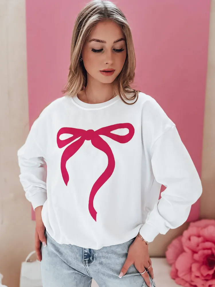 Bluzy Damskie>Dstreet Bluza damska one size oversize SOFTTIE biała BY1359