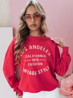 Bluzy Damskie>Dstreet Bluza damska one size oversize KALISTYLE koralowy BY1363