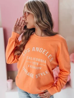 Bluzy Damskie>Dstreet Bluza damska one size oversize KALISTYLE pomarańczowa BY1365