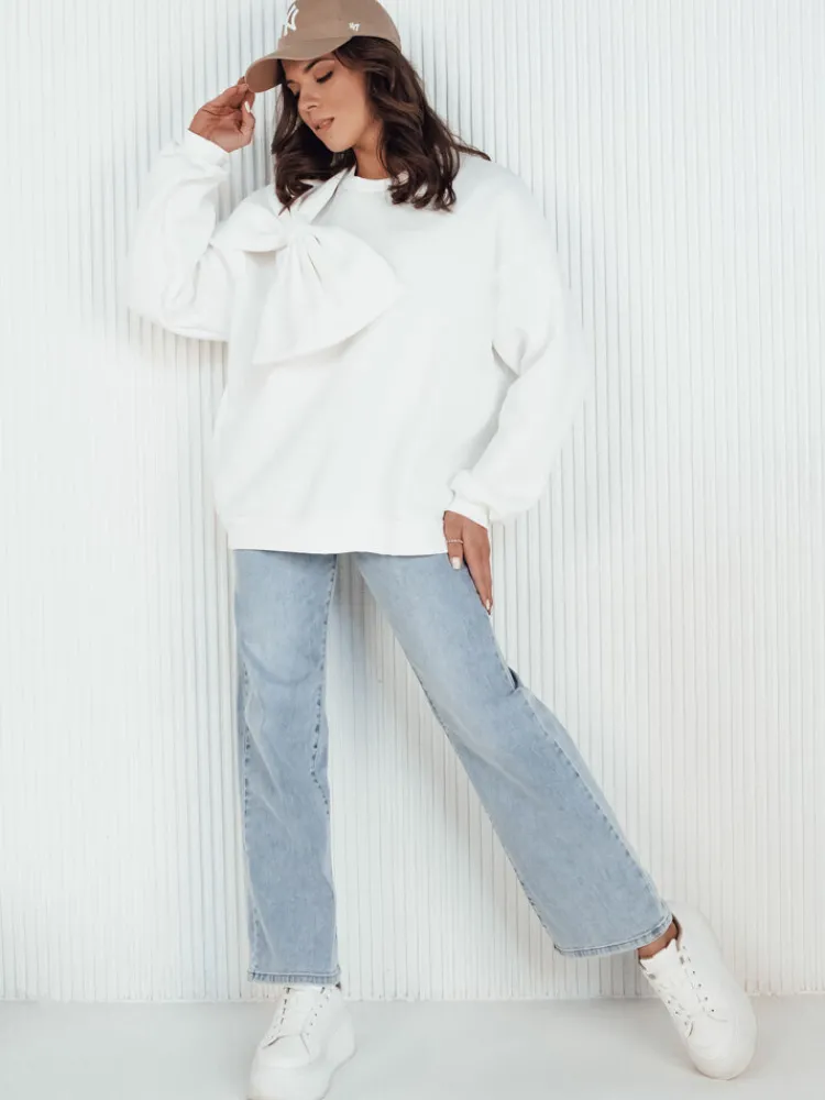 Bluzy Damskie>Dstreet Bluza damska oversize BOWLOOP ecru BY1263