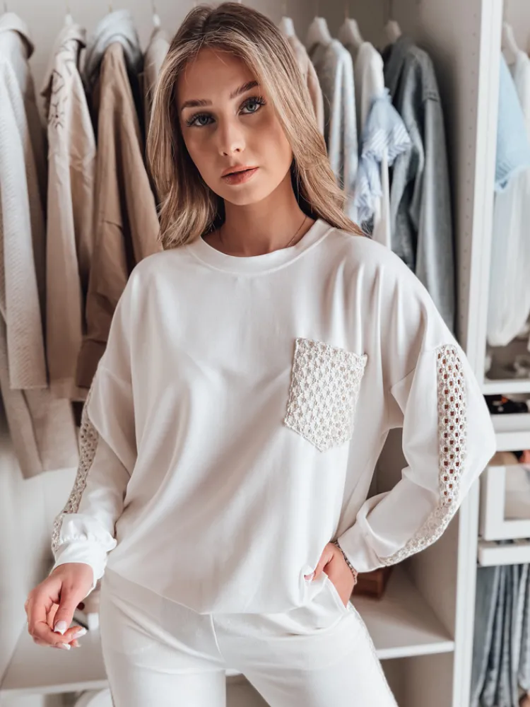 Bluzy Damskie>Dstreet Bluza damska oversize LUXEEN ecru RY2793