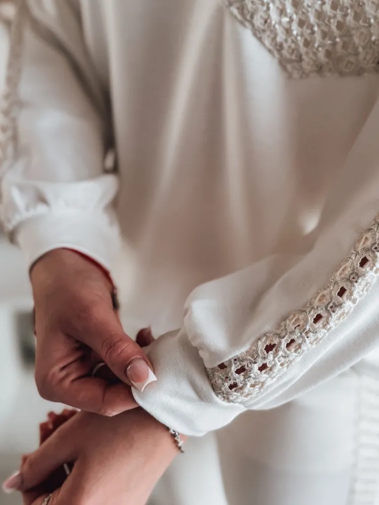 Bluzy Damskie>Dstreet Bluza damska oversize LUXEEN ecru RY2793