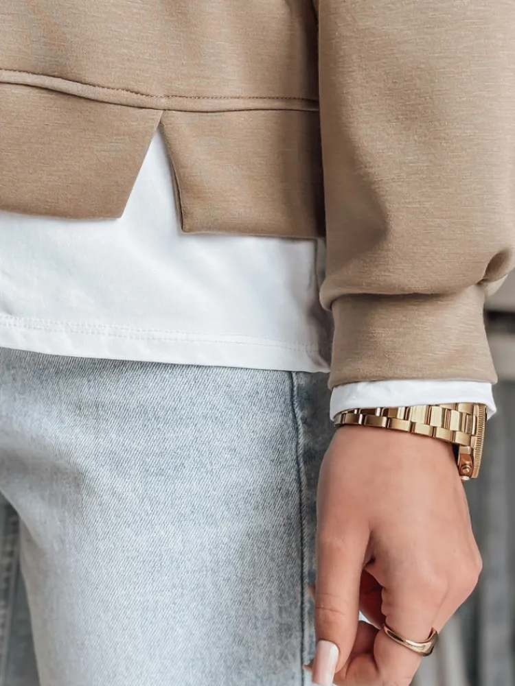 Bluzy Damskie>Dstreet Bluza damska oversize LUZZIO mokka BY1383