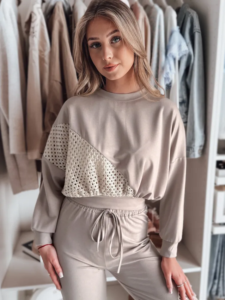 Bluzy Damskie>Dstreet Bluza damska oversize masełko ELEGRA mokka RY2796