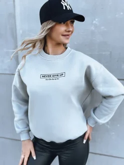 Bluzy Damskie>Dstreet Bluza damska oversize NEVER szara BY1230