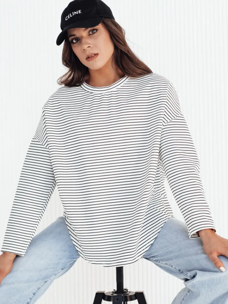 Bluzy Damskie>Dstreet Bluza damska oversize PEILLE biała RY2364