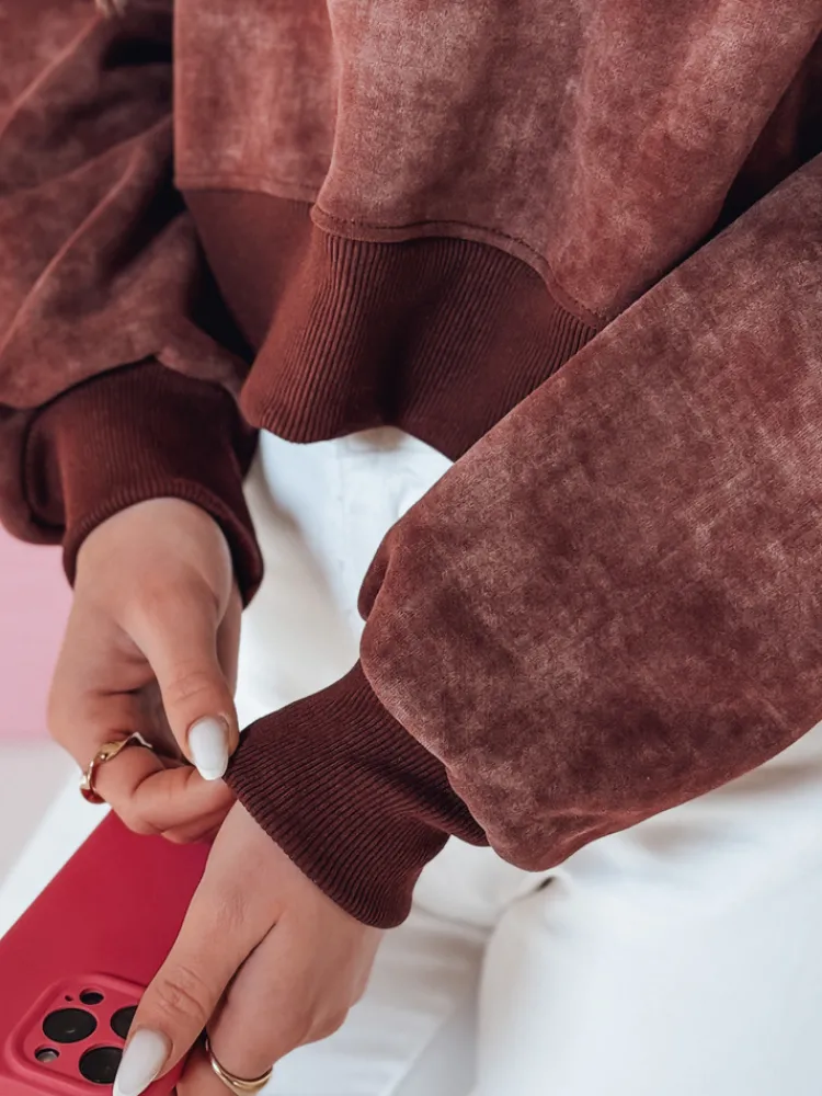 Bluzy Damskie>Dstreet Bluza damska oversize tie-dye z sercem DESSER bordowa BY1463