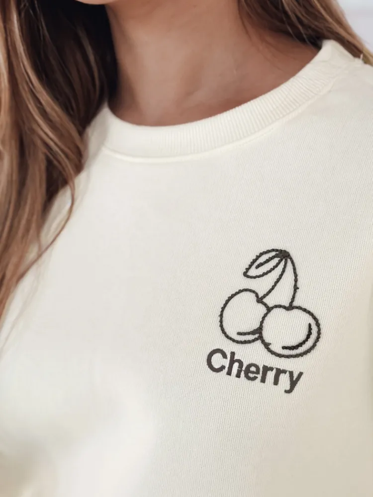 Bluzy Damskie>Dstreet Bluza damska oversize z haftem CHERSOFT ecru BY1400