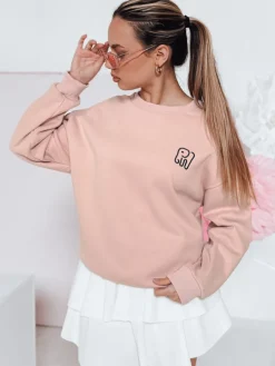 Bluzy Damskie>Dstreet Bluza damska oversize z haftem SOFTSLON różowa BY1432