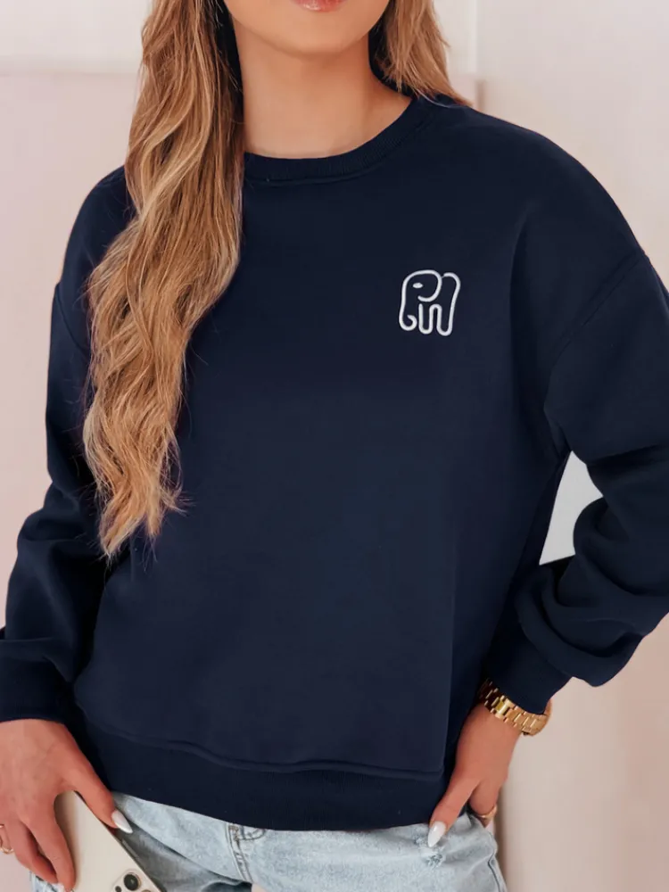 Bluzy Damskie>Dstreet Bluza damska oversize z haftem SOFTSLON granatowa BY1431