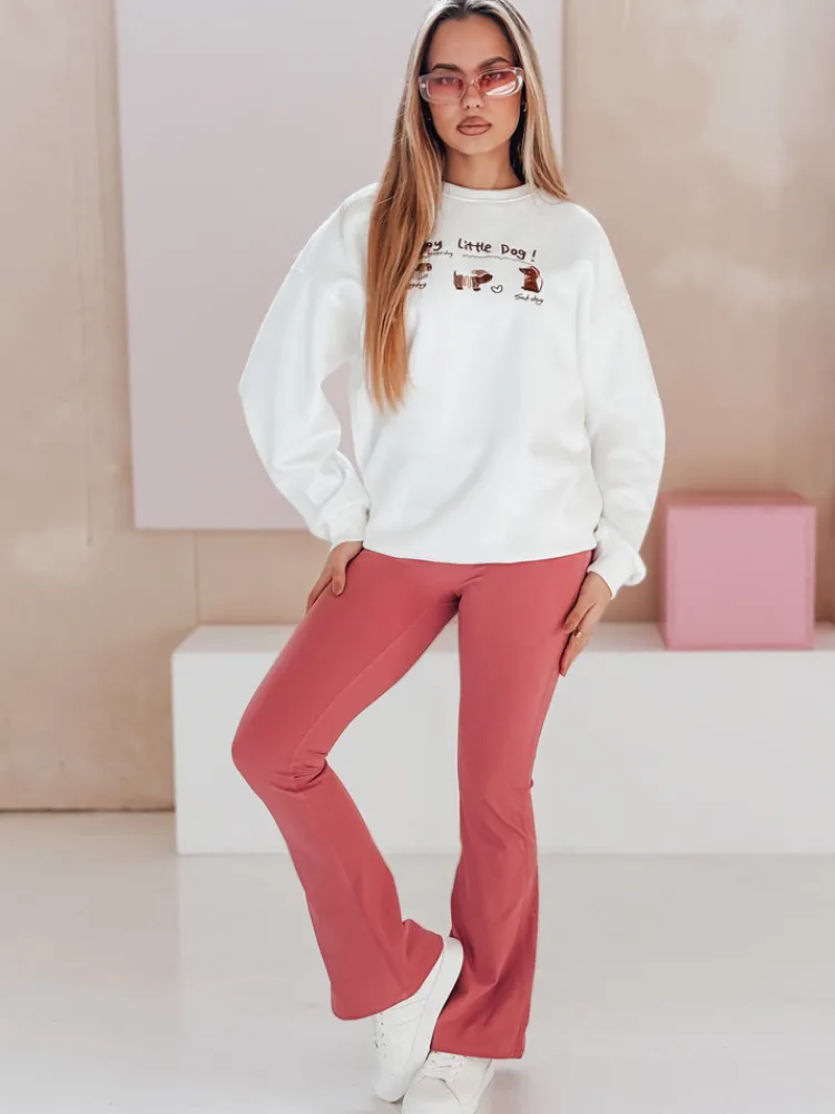 Bluzy Damskie>Dstreet Bluza damska oversize z jamnikami JAMNIKOVE biała BY1498