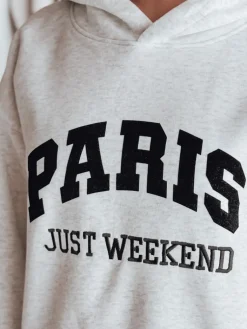 Bluzy Damskie>Dstreet Bluza damska oversize z kapturem PARISSIA szara BY1456