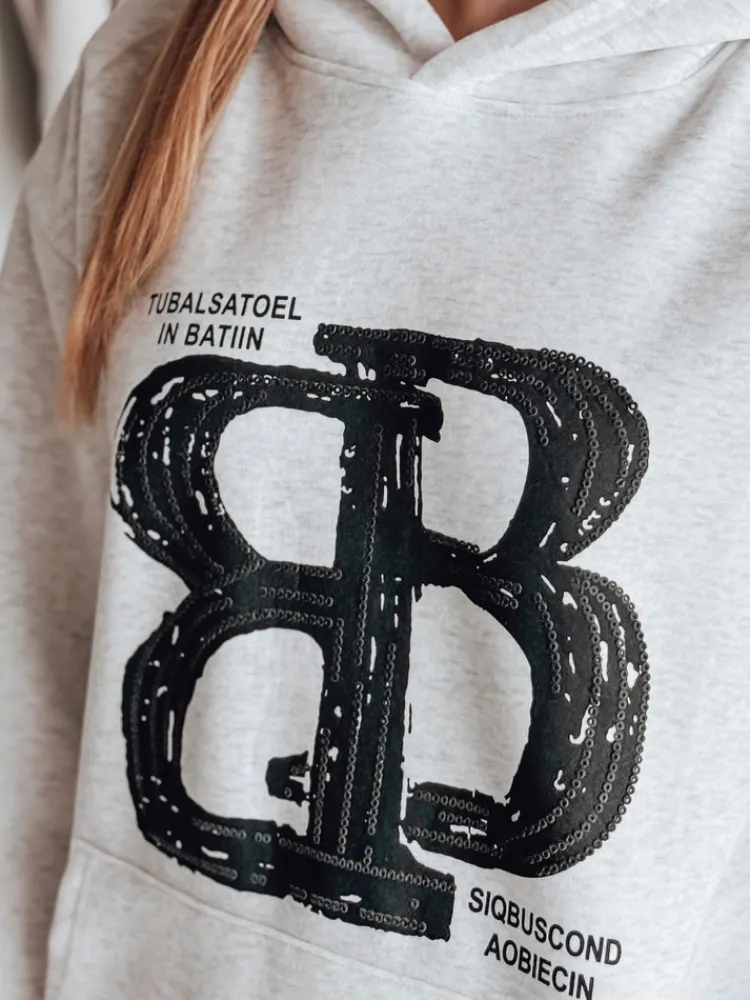 Bluzy Damskie>Dstreet Bluza damska oversize z kapturem LITESSO szara BY1412