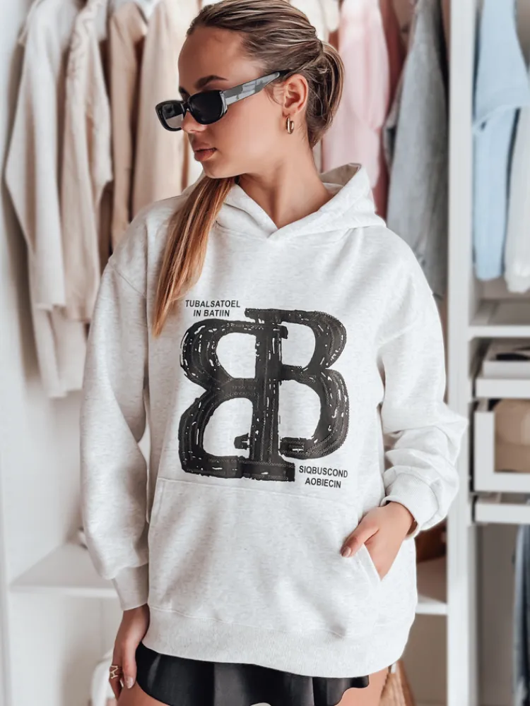 Bluzy Damskie>Dstreet Bluza damska oversize z kapturem LITESSO szara BY1412