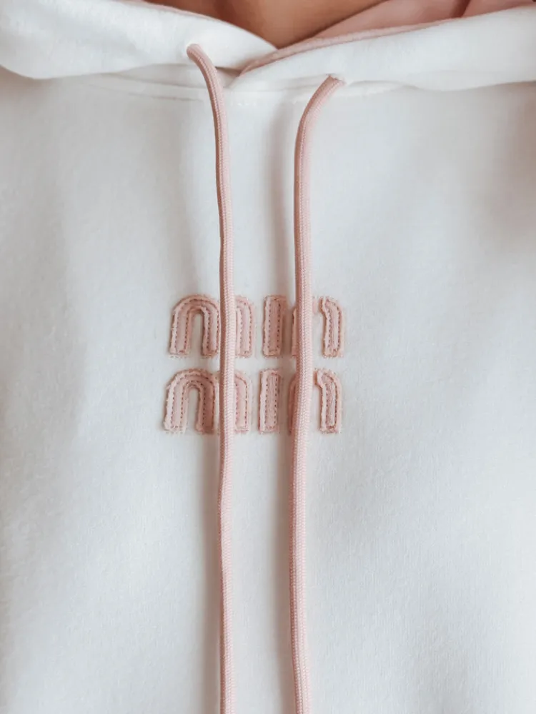 Bluzy Damskie>Dstreet Bluza damska oversize z kapturem MINMIN LOVE biała BY1495