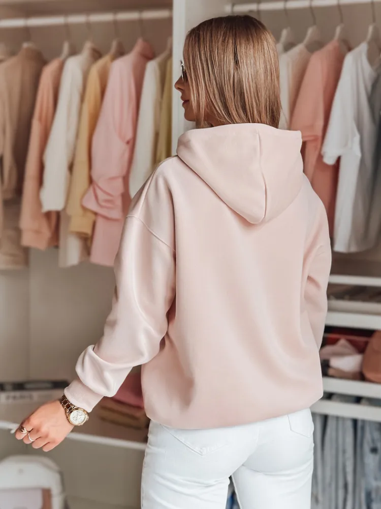 Bluzy Damskie>Dstreet Bluza damska oversize z kapturem MINMIN LOVE różowa BY1494