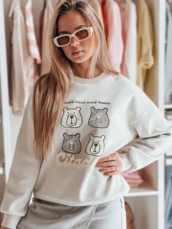Bluzy Damskie>Dstreet Bluza damska oversize z misiami MISOBEARS szara BY1436