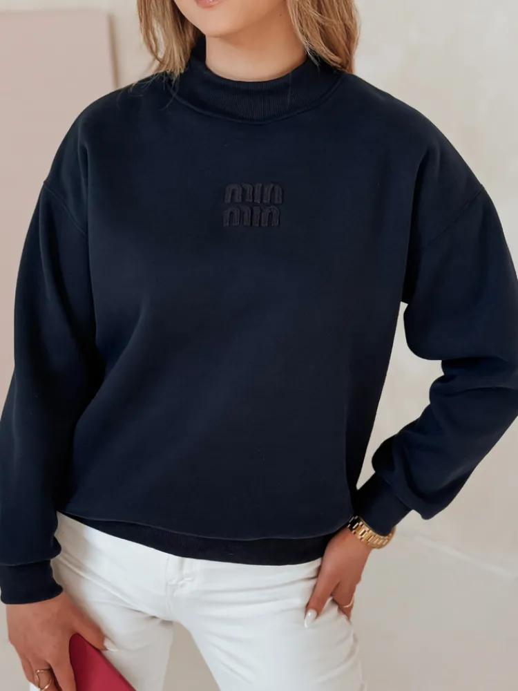 Bluzy Damskie>Dstreet Bluza damska oversize z naszywką LOVASON granatowa BY1416