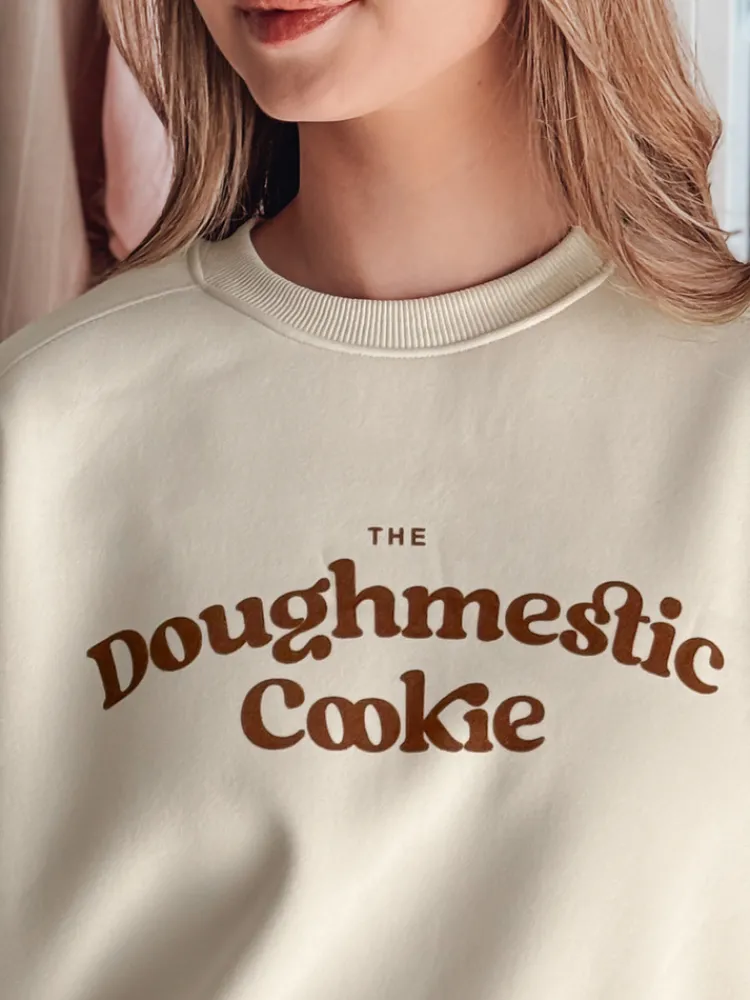 Bluzy Damskie>Dstreet Bluza damska oversize z nadrukiem COOKIES jasnobeżowa BY1446