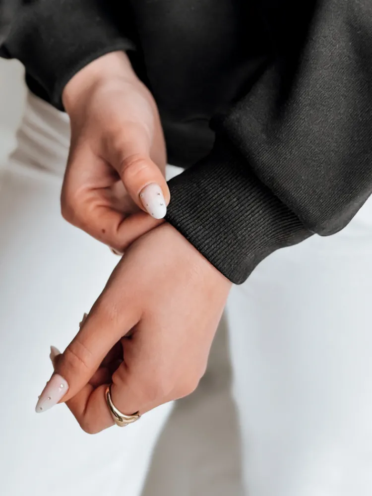 Bluzy Damskie>Dstreet Bluza damska oversize z nadrukiem JUST LOVE YOU czarna BY1472