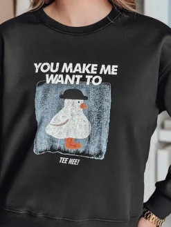 Bluzy Damskie>Dstreet Bluza damska oversize z nadrukiem GOOSHY czarna BY1429