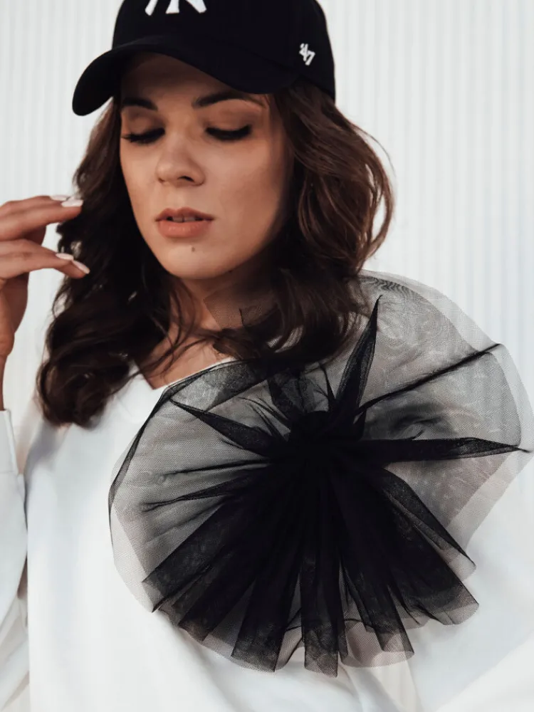 Bluzy Damskie>Dstreet Bluza damska w serek FILAN ecru BY1260