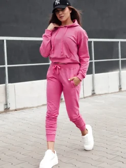 Bluzy Damskie>Dstreet Bluza damska z kapturem TRENDHOOD różowa BY1305