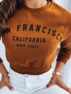 Bluzy Damskie>Dstreet Bluza damska z nadrukiem SAN FRANCISCO ruda BY0923z