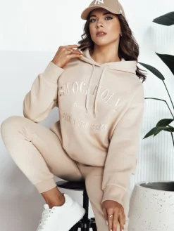 Bluzy Damskie>Dstreet Bluza damska ZANSE beżowa BY1284