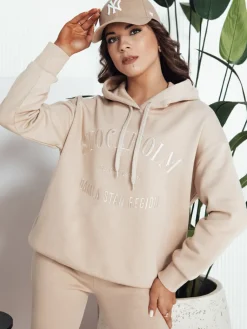 Bluzy Damskie>Dstreet Bluza damska ZANSE beżowa BY1284