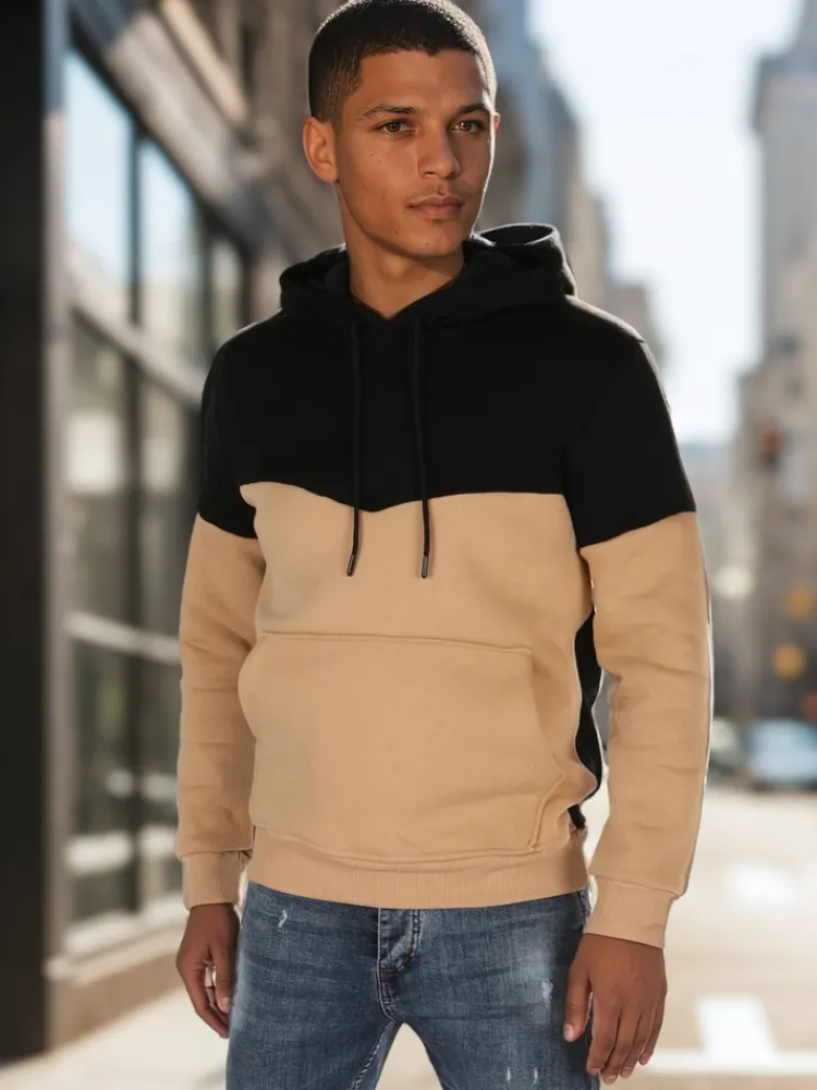 Bluzy Męskie>Dstreet Bluza męska basic z kapturem czarna BX5877