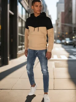 Bluzy Męskie>Dstreet Bluza męska basic z kapturem czarna BX5877