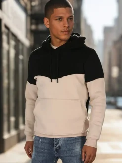 Bluzy Męskie>Dstreet Bluza męska basic z kapturem czarna BX5881