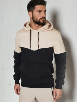 Bluzy Męskie>Dstreet Bluza męska basic z kapturem beżowa BX5880