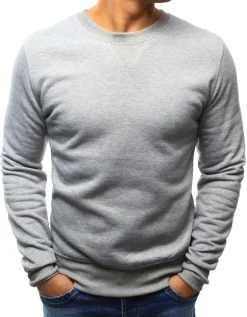 Bluzy Męskie>Dstreet Bluza męska bez kaptura szara BX4822