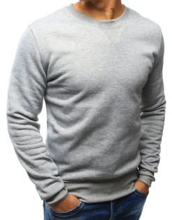 Bluzy Męskie>Dstreet Bluza męska bez kaptura szara BX4822