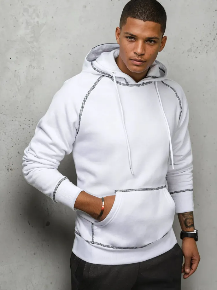 Bluzy Męskie>Dstreet Bluza męska biała BX5516