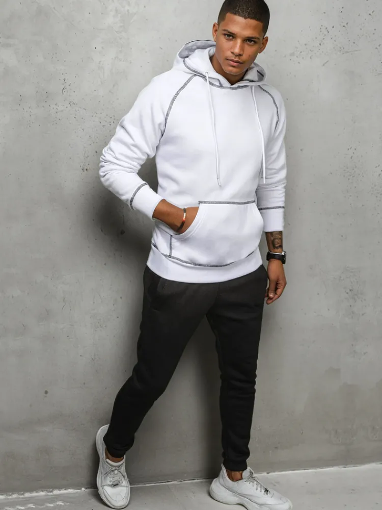 Bluzy Męskie>Dstreet Bluza męska biała BX5516