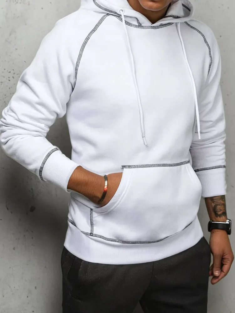 Bluzy Męskie>Dstreet Bluza męska biała BX5516